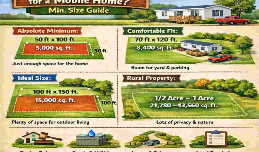 how much land is required for a mobile home