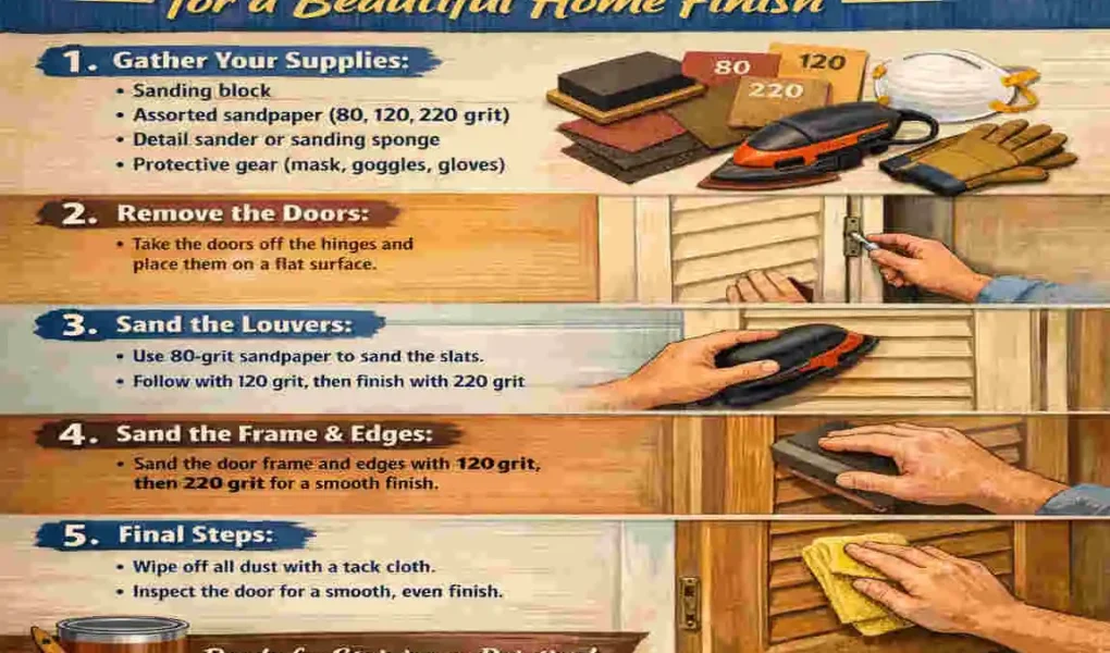 how to sand louvered doors