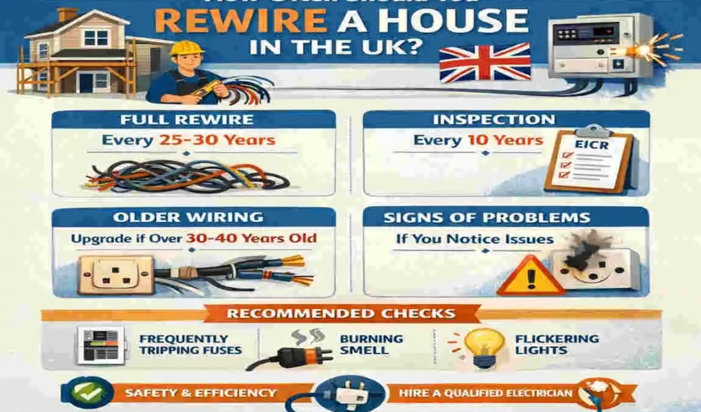 how often should you rewire a house uk