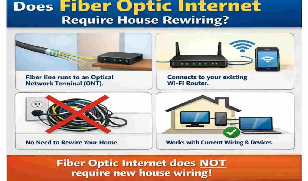 do i need to rewire my house for fiber optic?