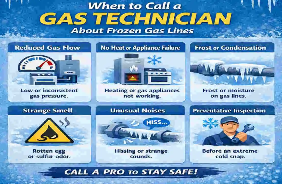 can gas lines freeze in a house
