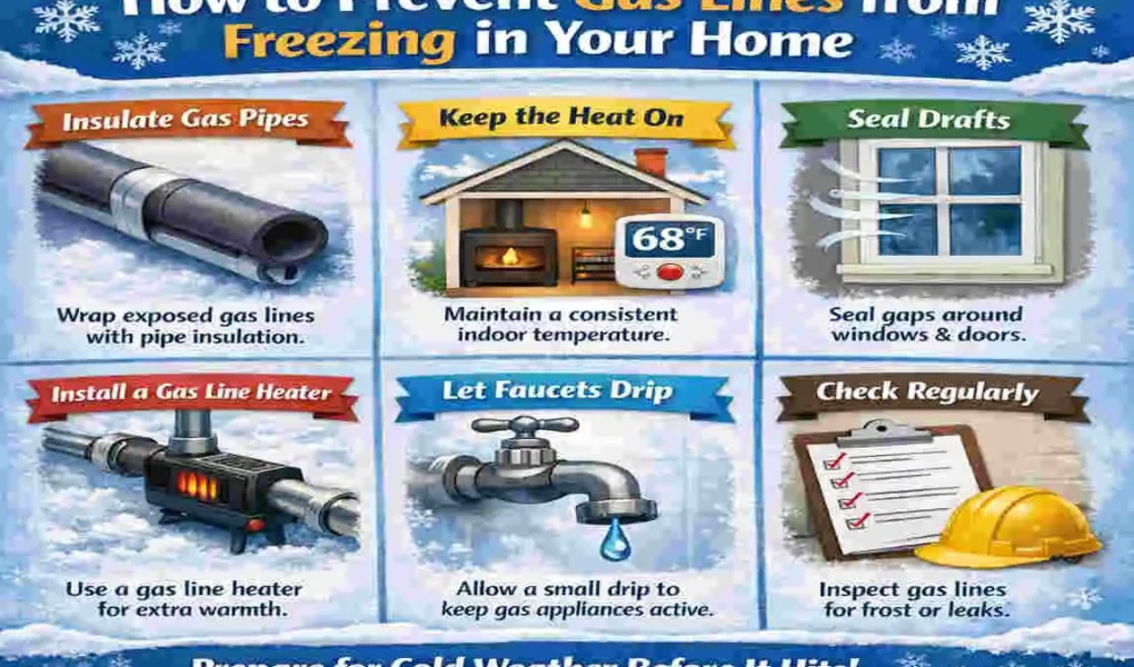 can gas lines freeze in a house