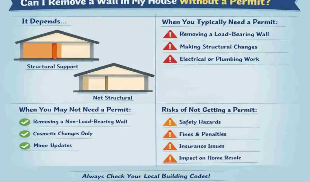 can i remove a wall in my house without a permit