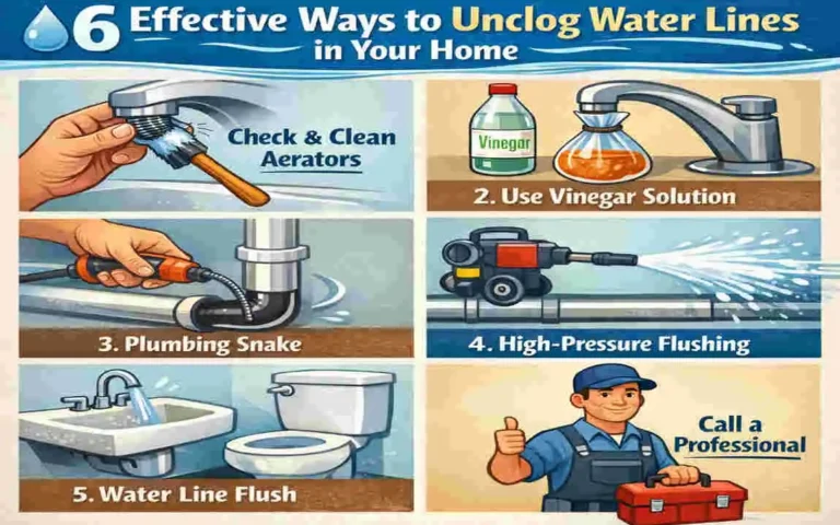 how to unclog water lines in house