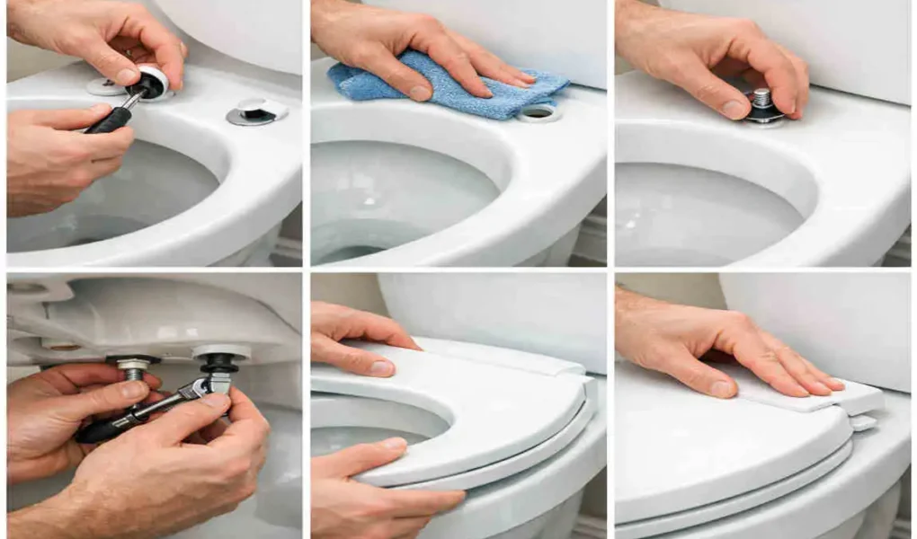 how to change toilet seat with hidden bolts