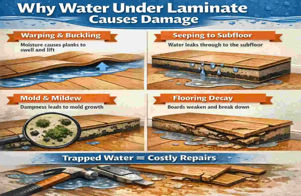 how to dry laminate flooring with water under it