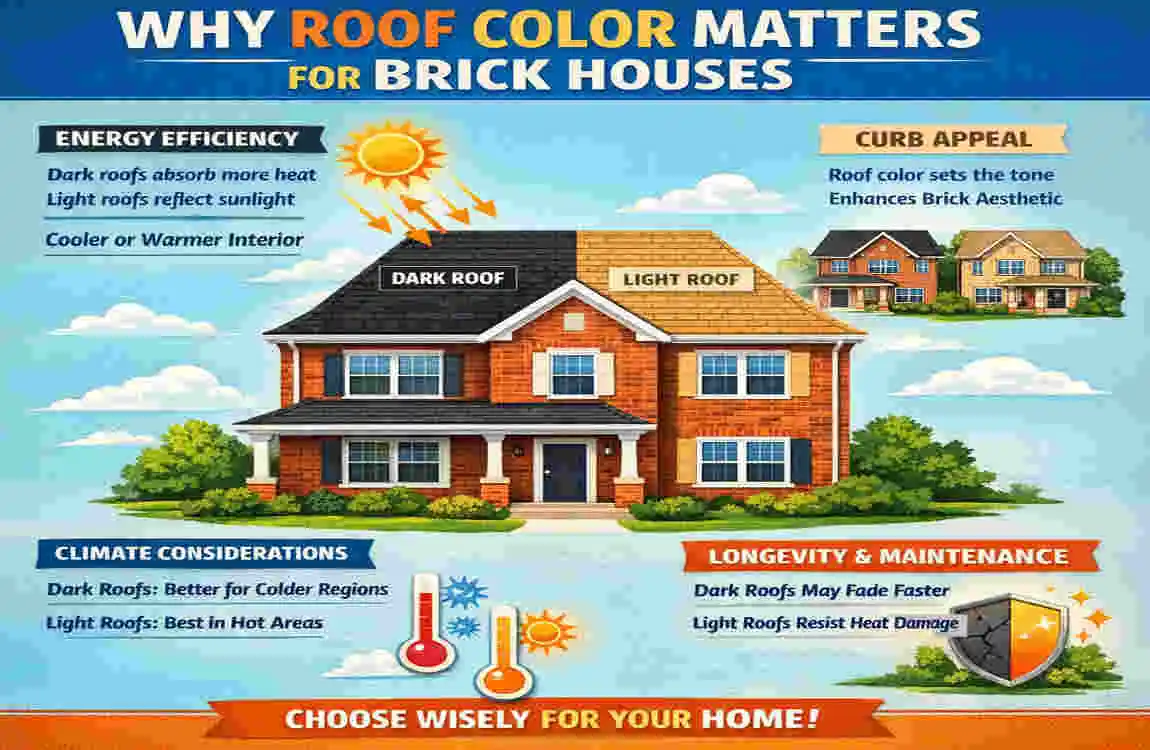 brick house roof color