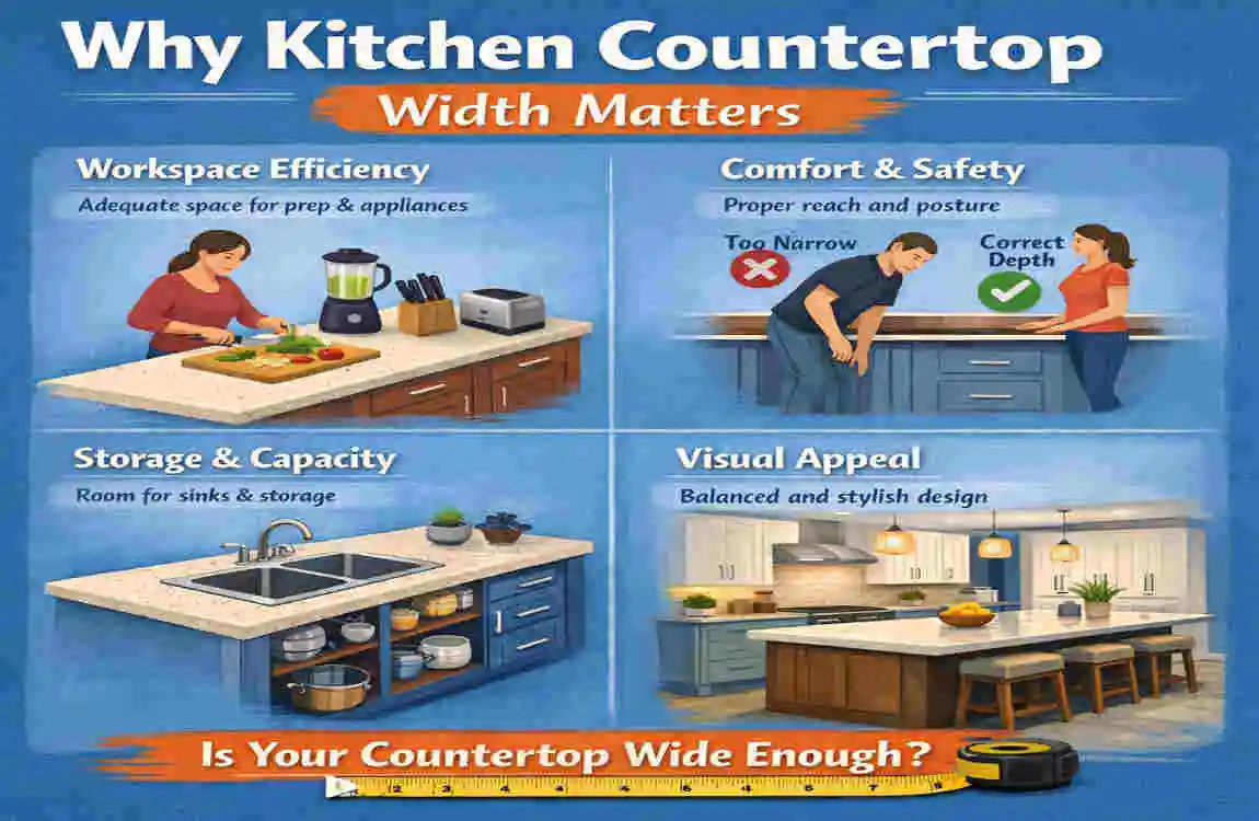 how wide is a kitchen countertop