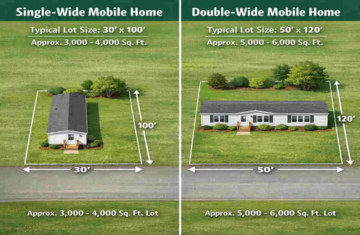 how much land is required for a mobile home