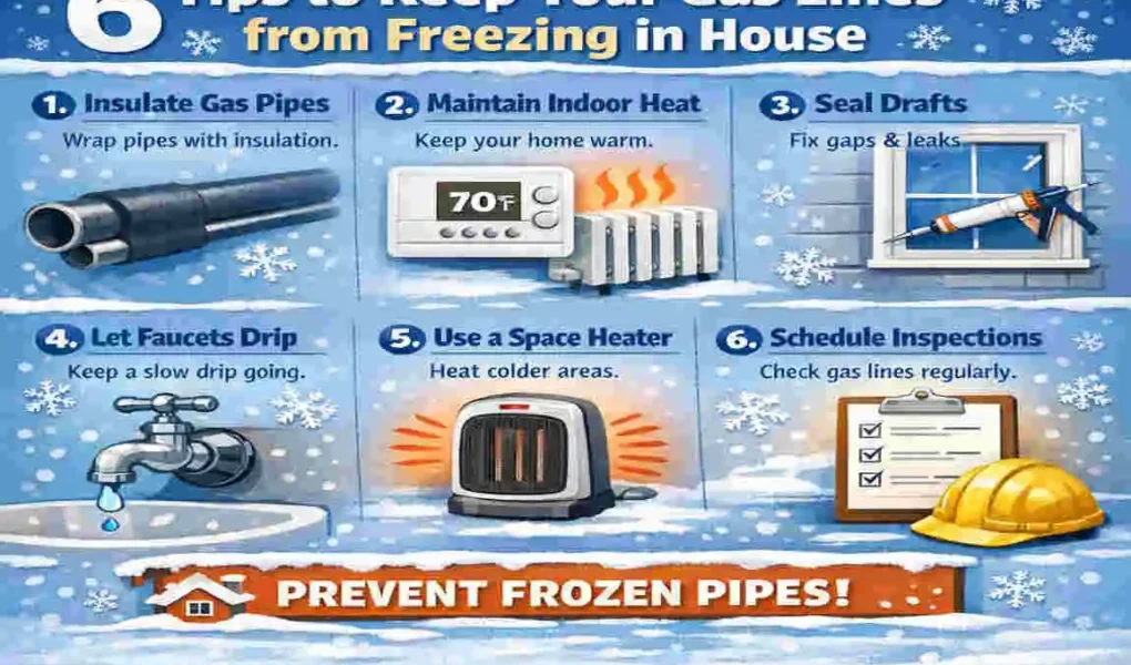 can gas lines freeze in a house