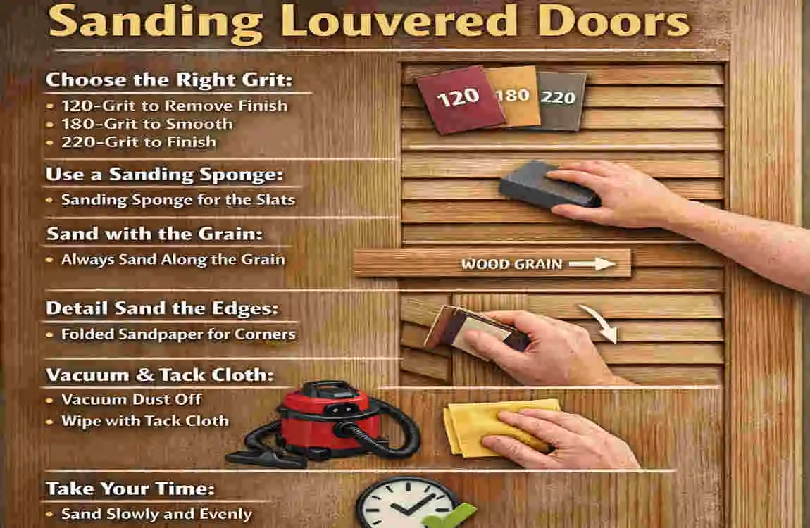 how to sand louvered doors