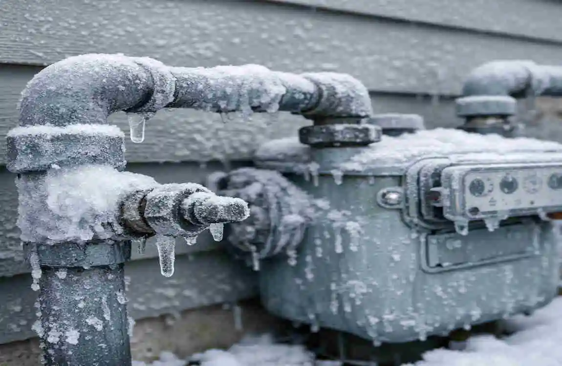 can gas lines freeze in a house