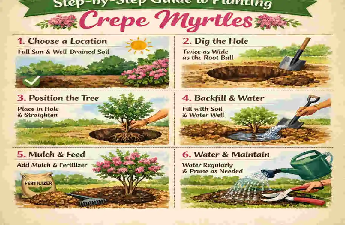 how far to plant crepe myrtle from house