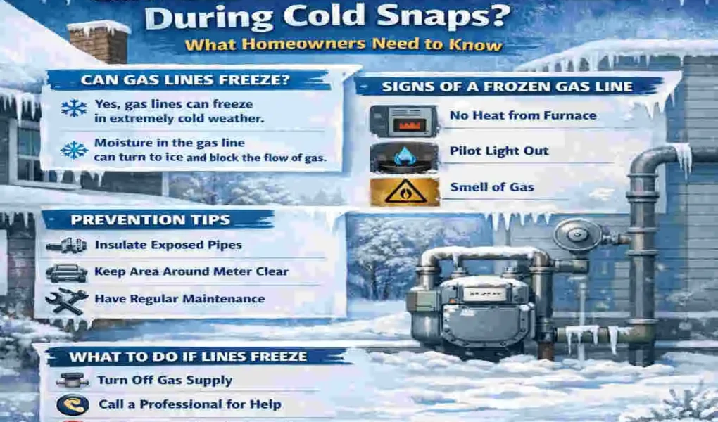 can gas lines freeze in a house