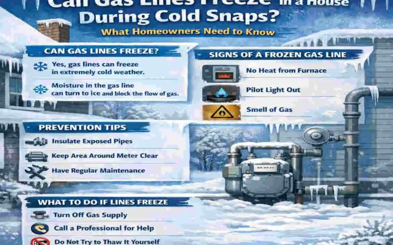can gas lines freeze in a house