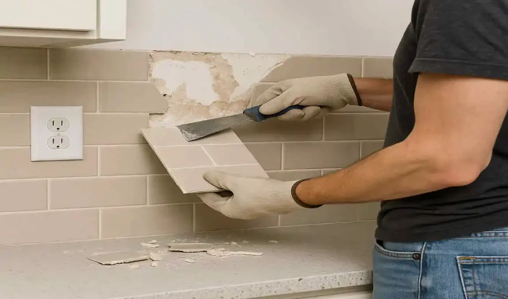 how to remove backsplash from kitchen