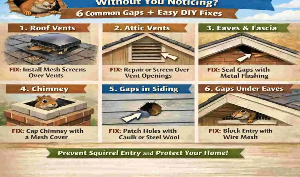 How Do Squirrels Get in the House Without You Noticing? 6 Common Gaps + Easy DIY Fixes