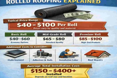 how much does a roll of rolled roofing cost