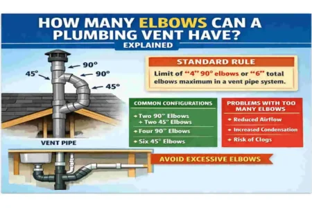 how many elbows can a plumbing vent have
