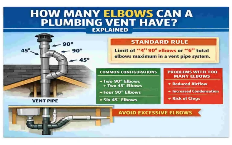 how many elbows can a plumbing vent have