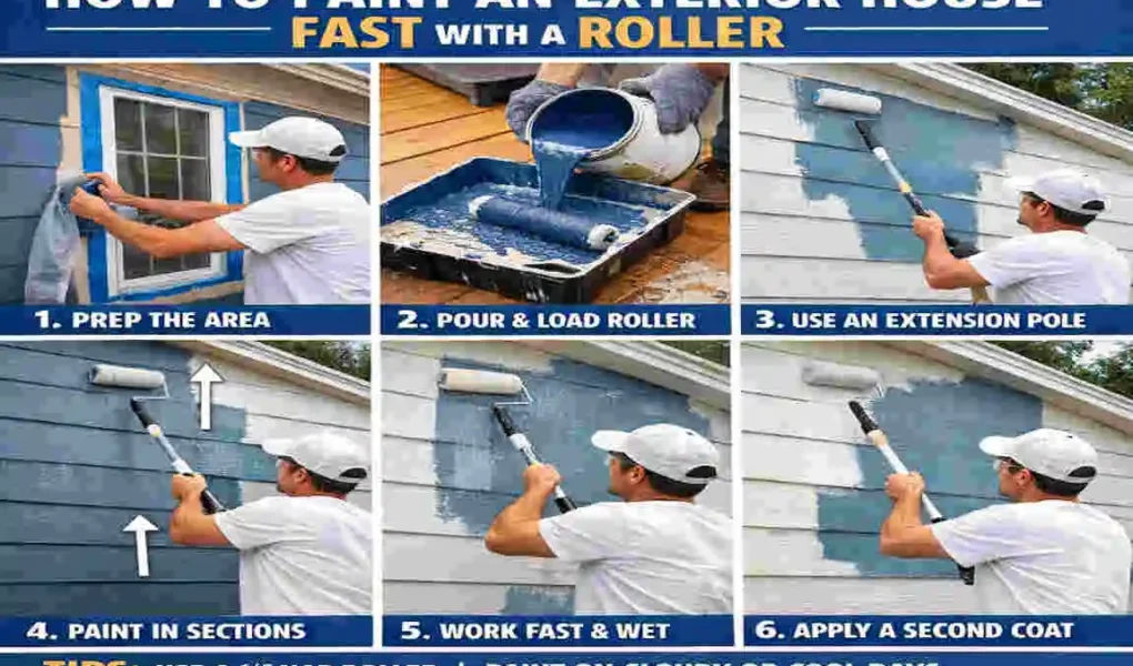 how to paint exterior house with roller