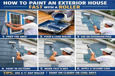 how to paint exterior house with roller