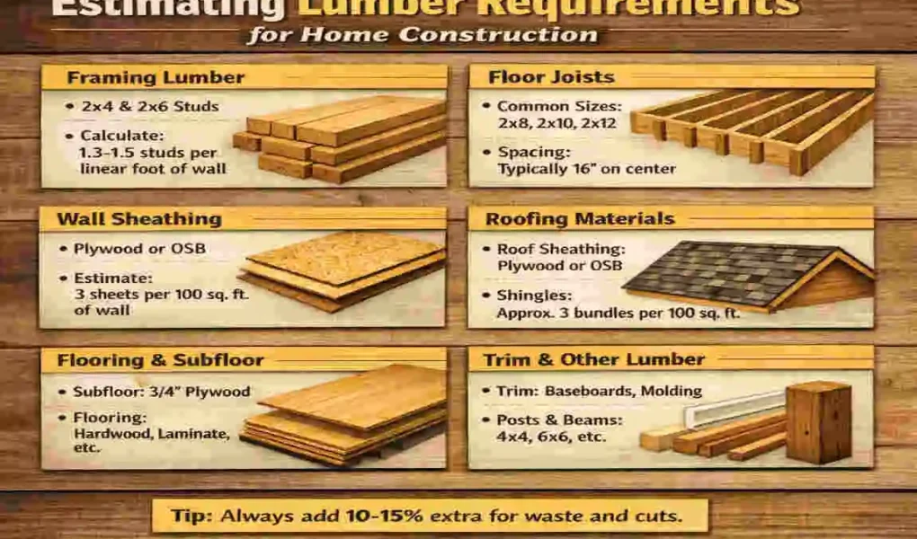 how much lumber is needed to build a house