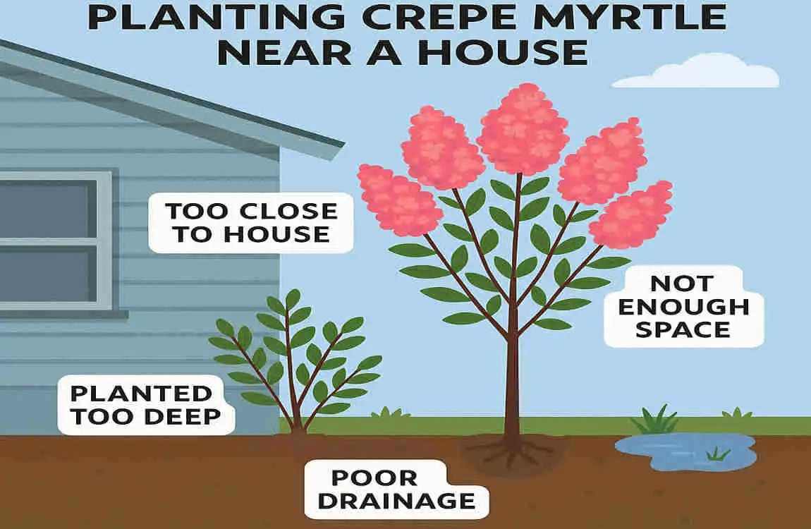 how far to plant crepe myrtle from house