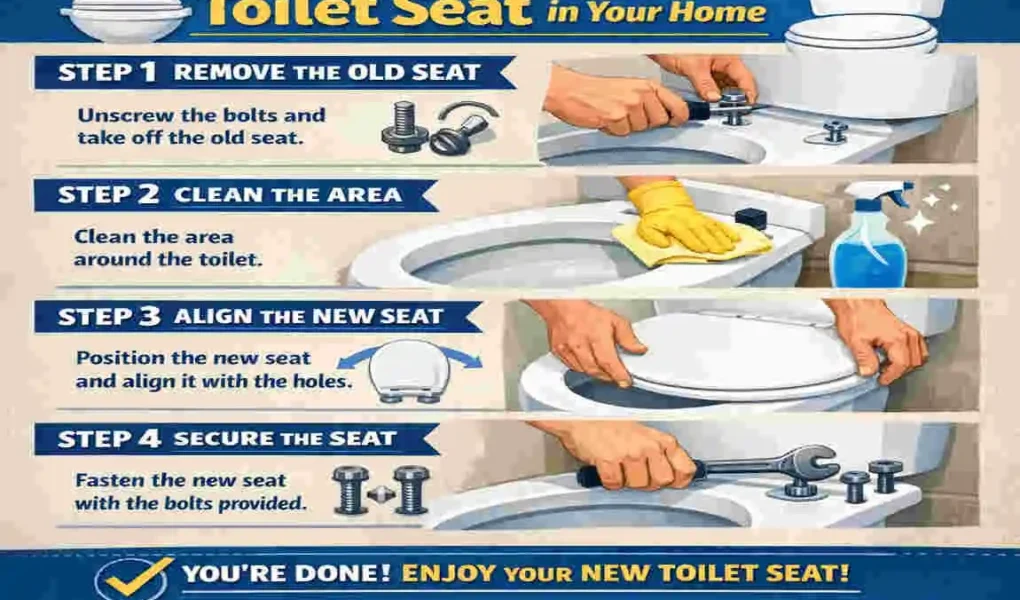 how to change toilet seat with hidden bolts