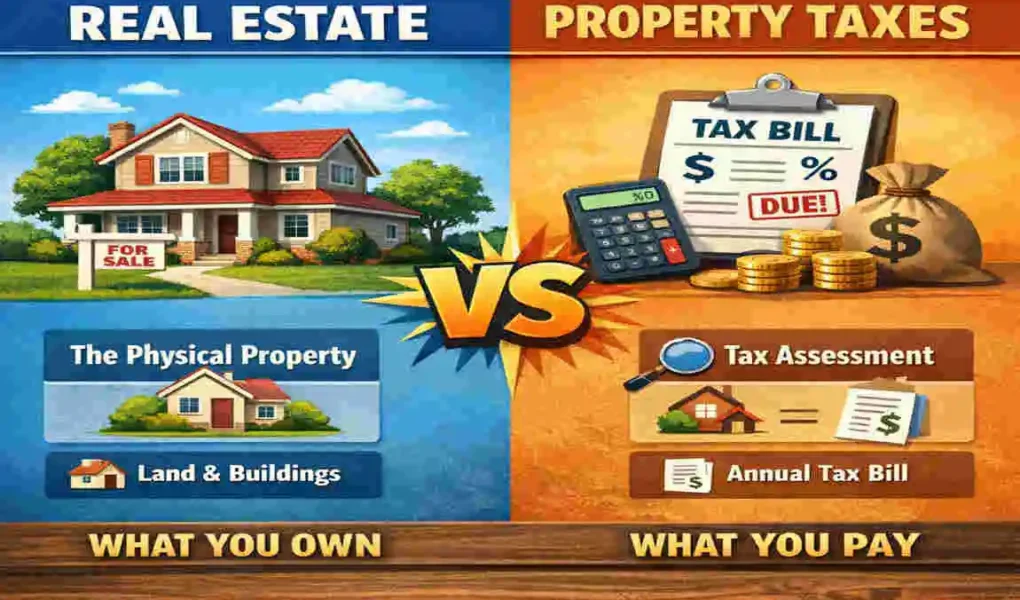 are real estate taxes the same as property taxes