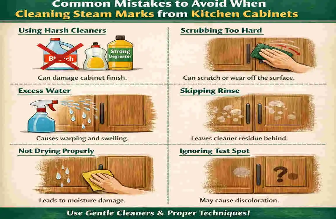 how to remove steam marks from kitchen cabinets