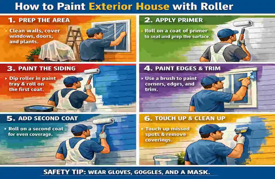 how to paint exterior house with roller