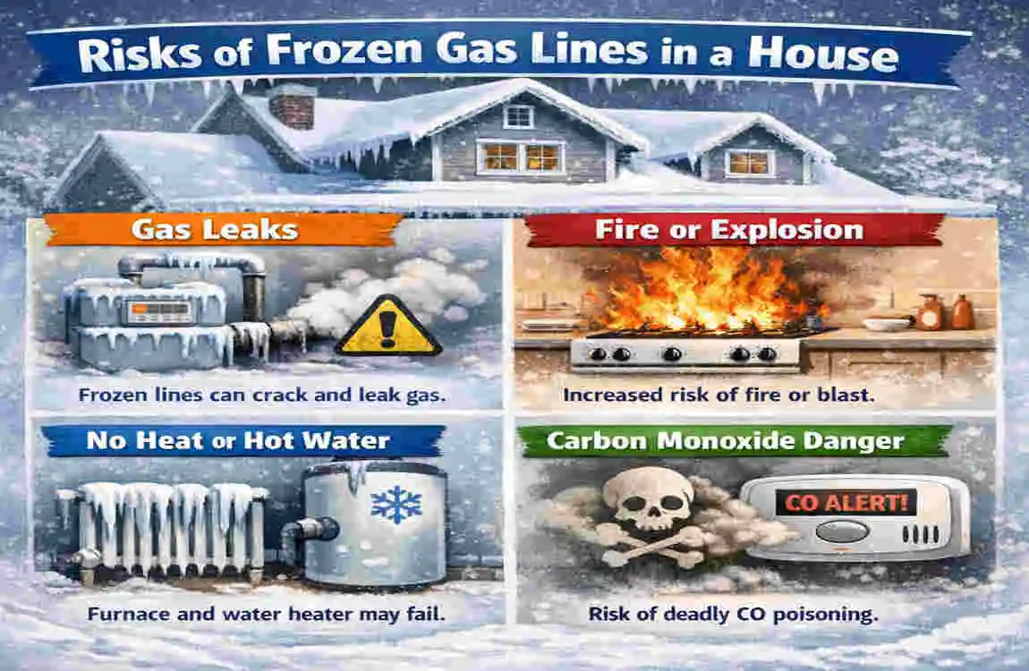 can gas lines freeze in a house