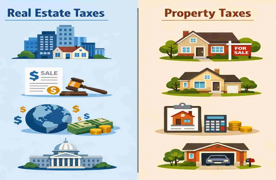 are real estate taxes the same as property taxes