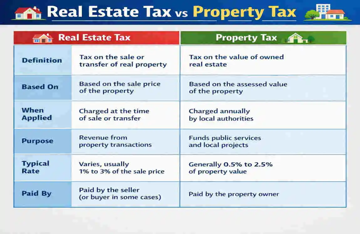 are real estate taxes and property taxes the same