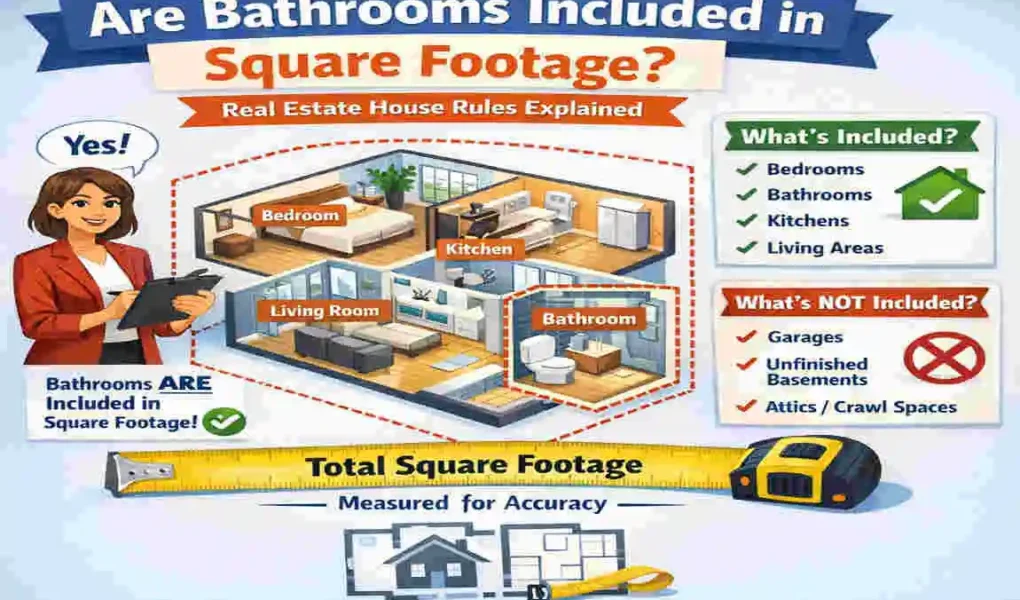 are bathrooms included in square footage