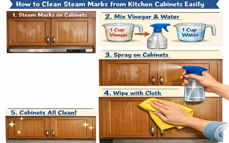 how to remove steam marks from kitchen cabinets
