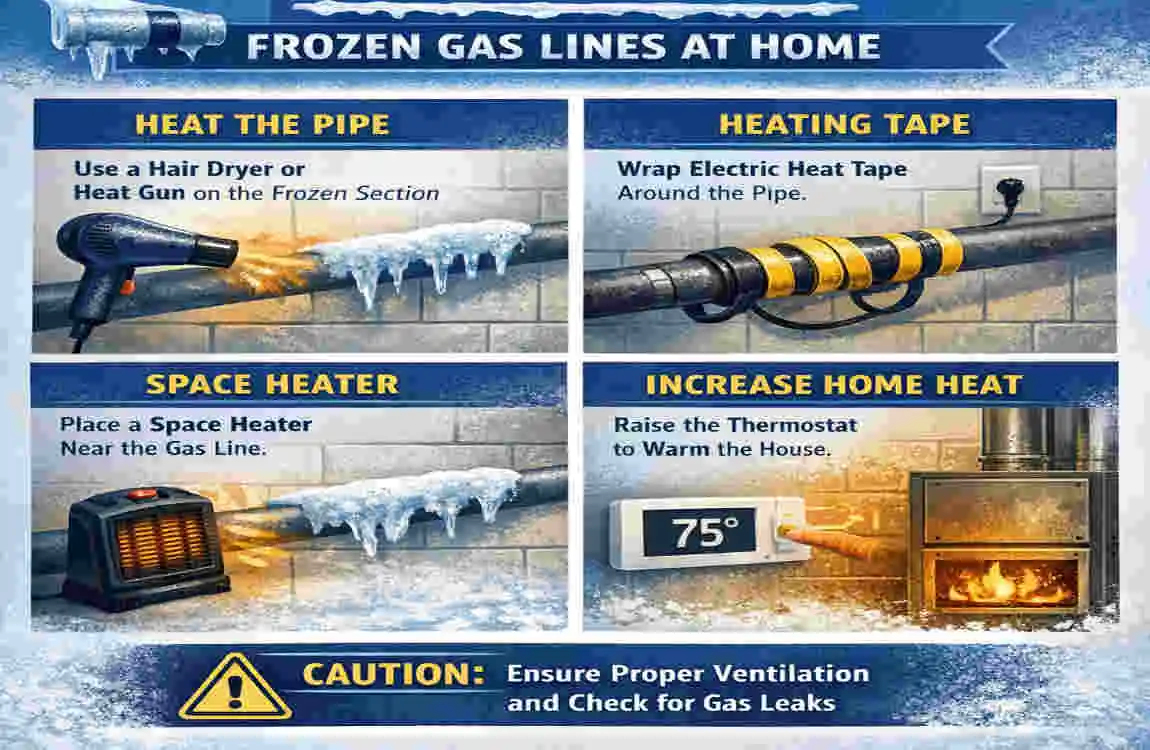 can gas lines freeze in a house
