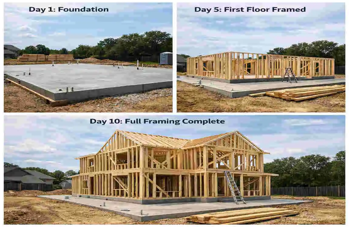 after framing how long to finish house