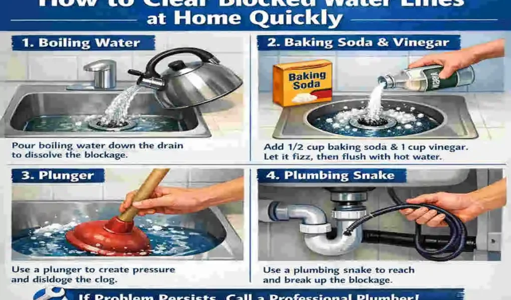 how to unclog water lines in house