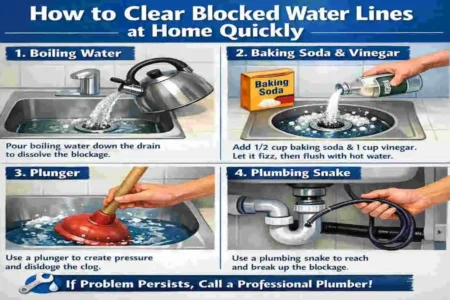 how to unclog water lines in house