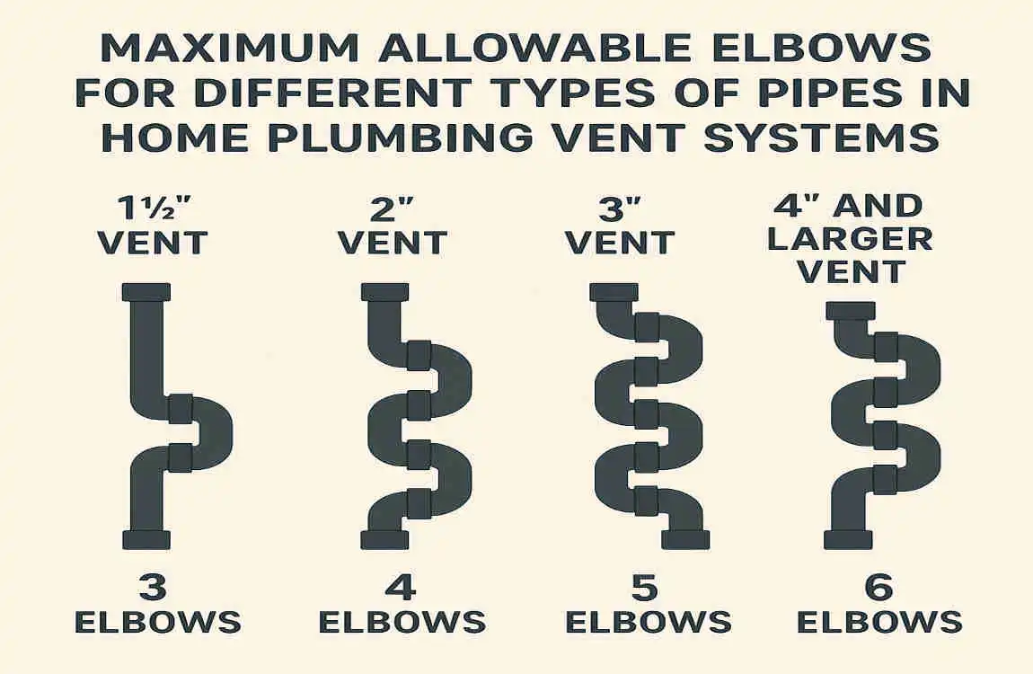 how many elbows can a plumbing vent have