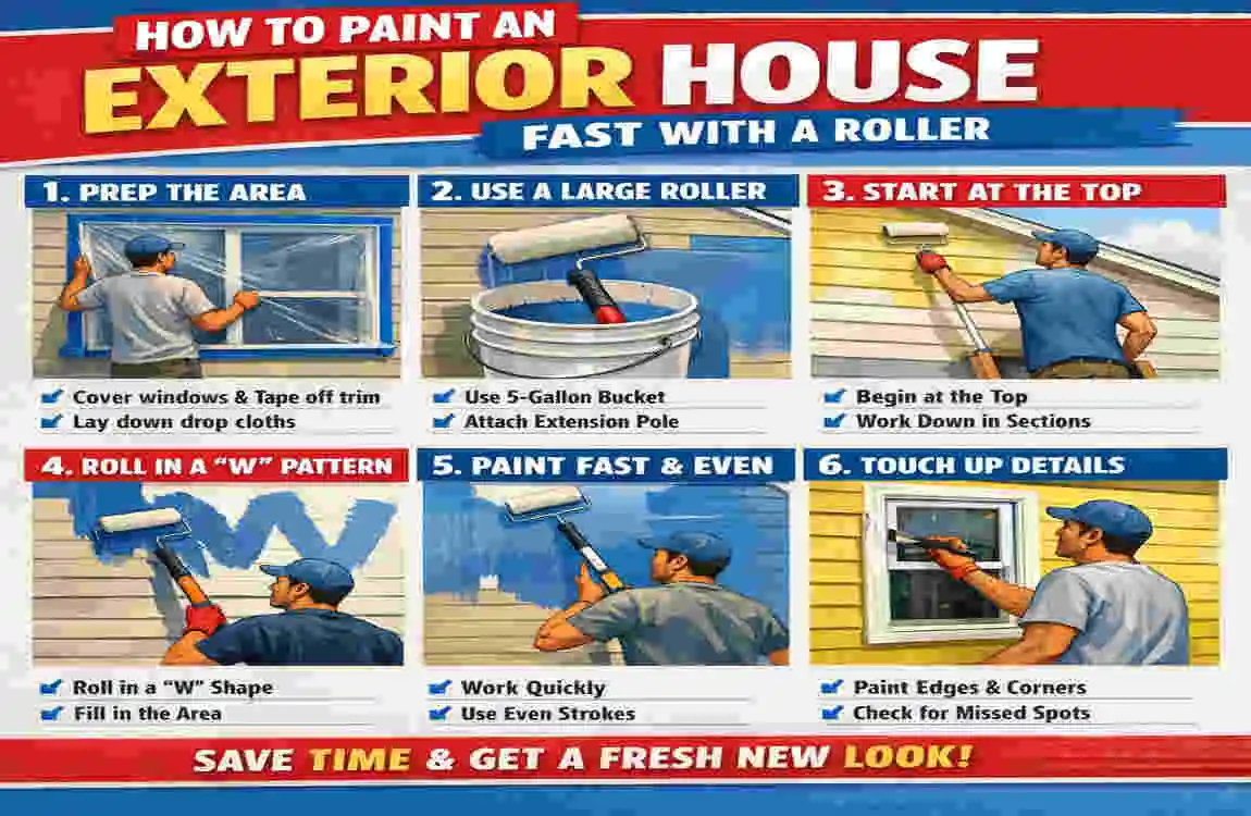 how to paint exterior house with roller