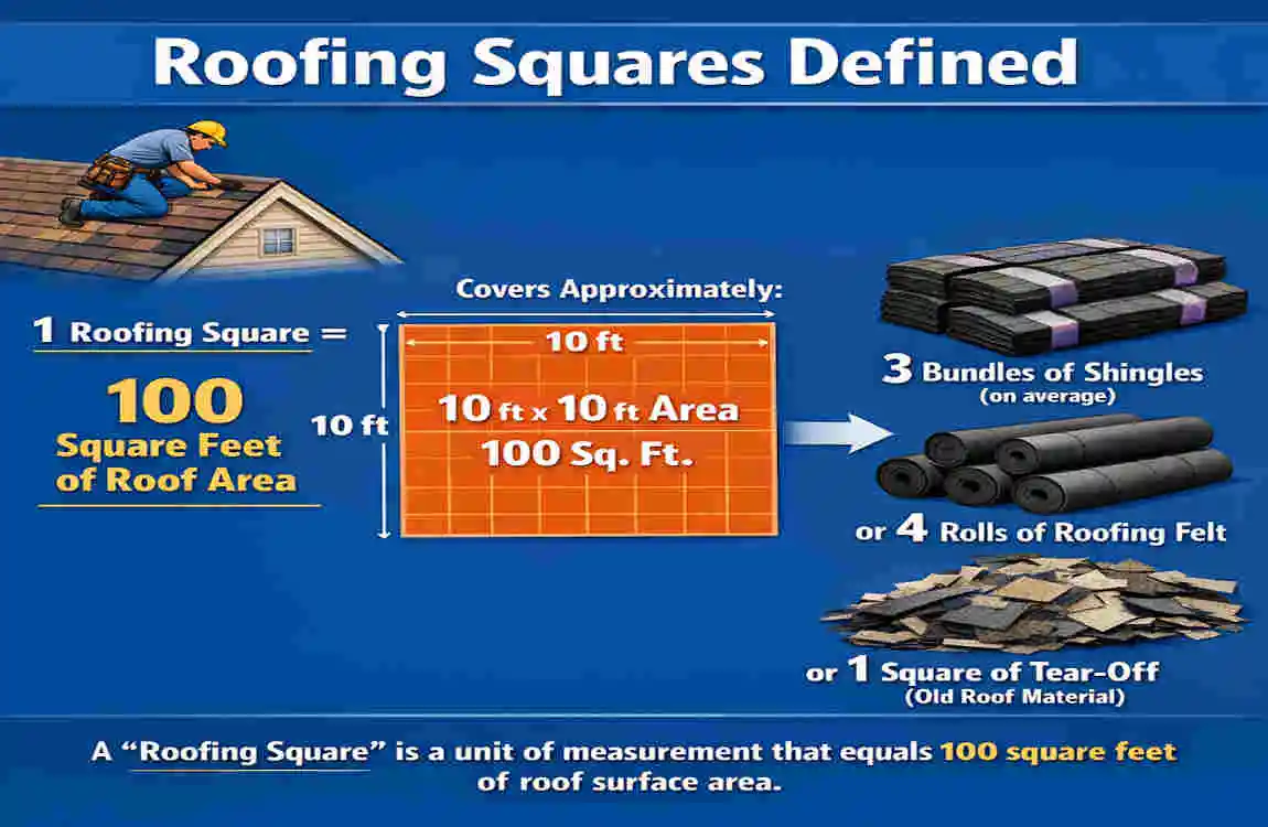 how many squares of roofing is 1000 square feet