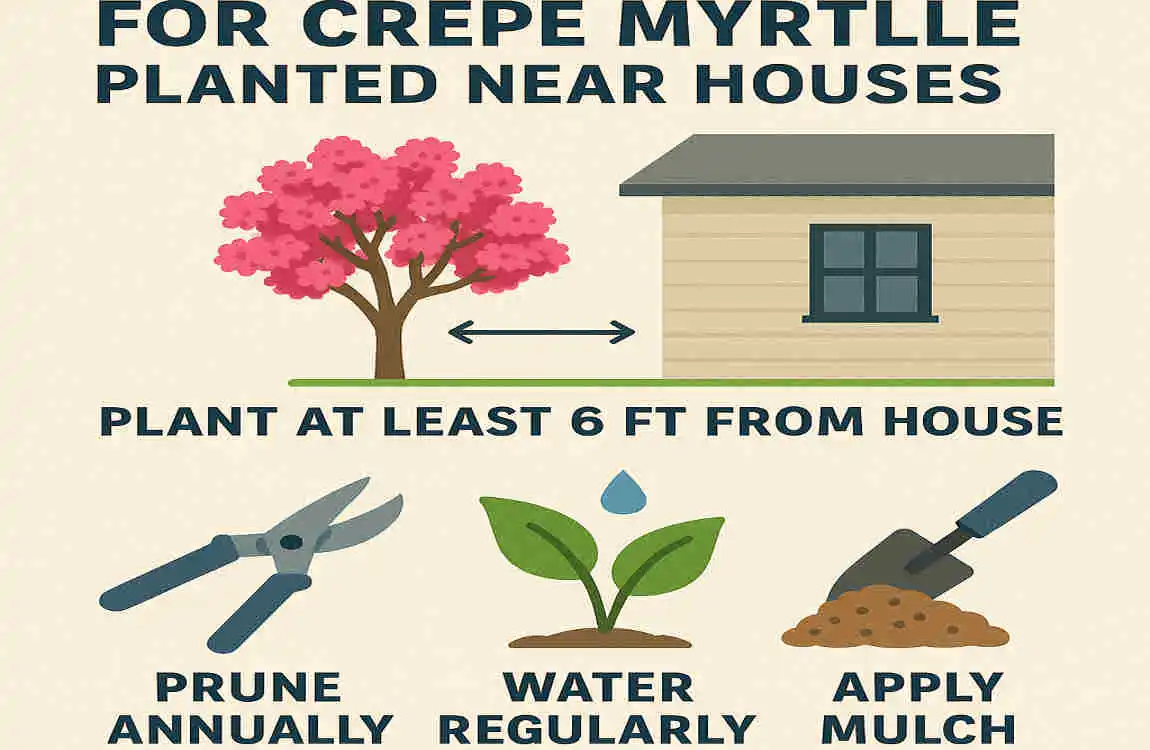 how far to plant crepe myrtle from house