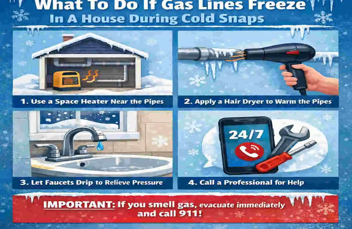 can gas lines freeze in a house