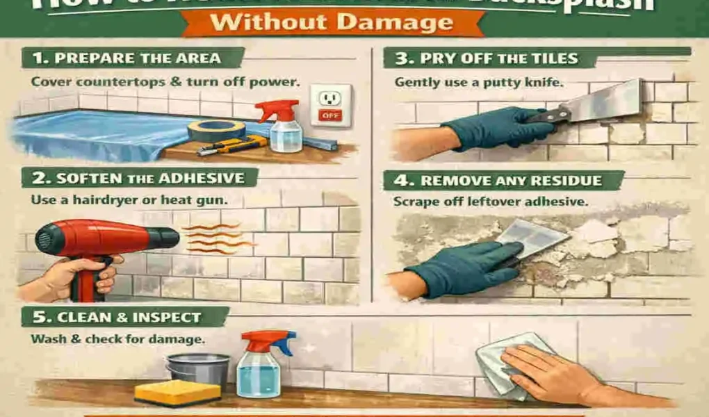 how to remove backsplash from kitchen