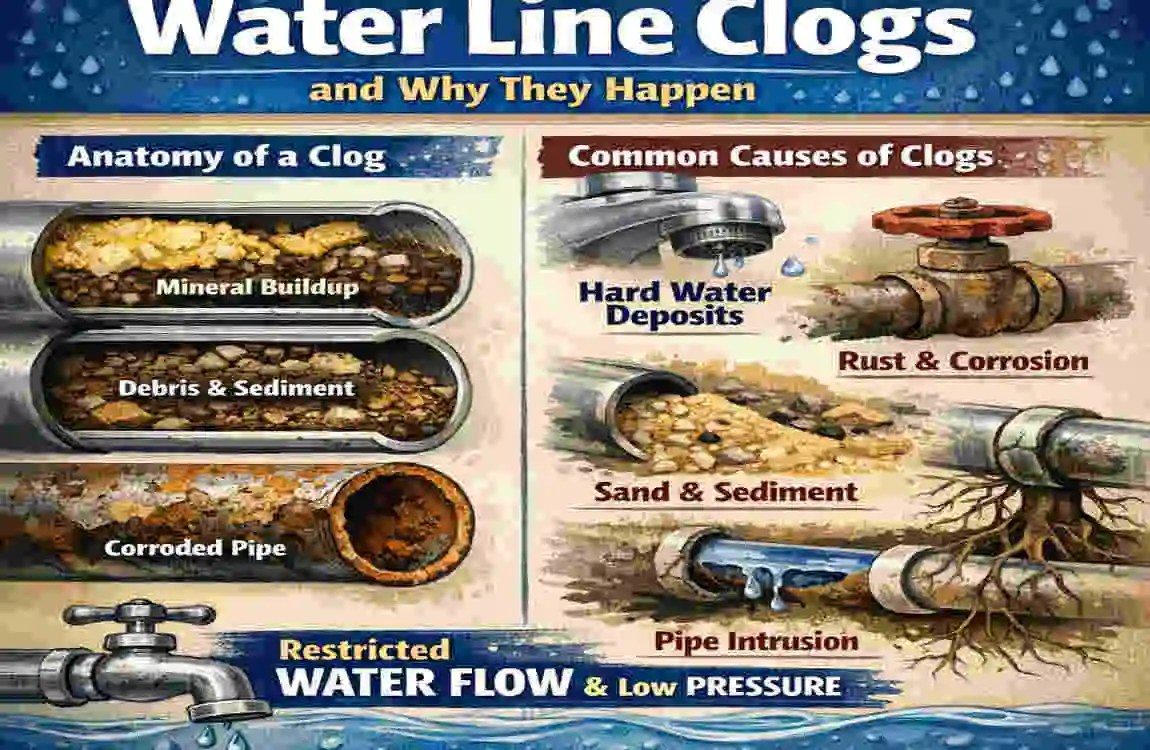 how to unclog water lines in house
