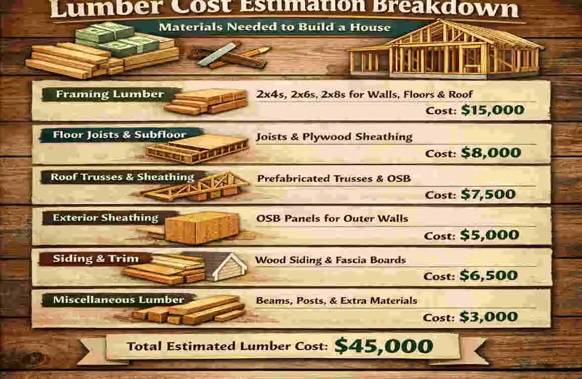 how much lumber is needed to build a house