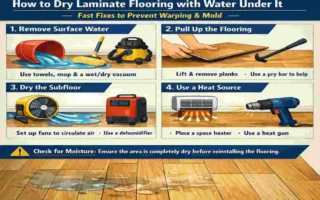 how to dry laminate flooring with water under it